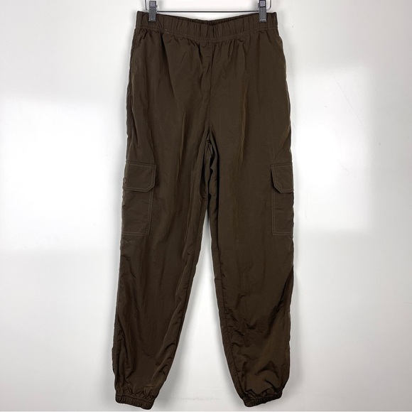 Good American Pants - Good American Cargo Jogger Pants Nylon Mocha Brown Women's Size 1 Small Sporty